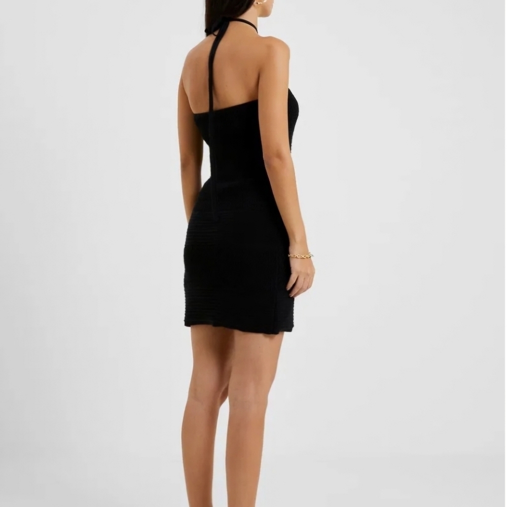 NWT FRENCH CONNECTION Nellis Cotton Crochet Halterneck Mini Dress - Picture 2 of 8